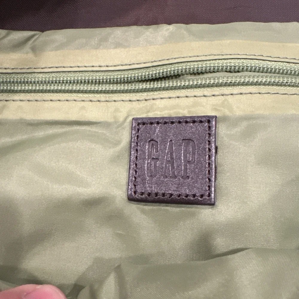 Gap Messenger Shoulder Brown Adjustable Strap W/ Patches Travel Retro Bag 16x13